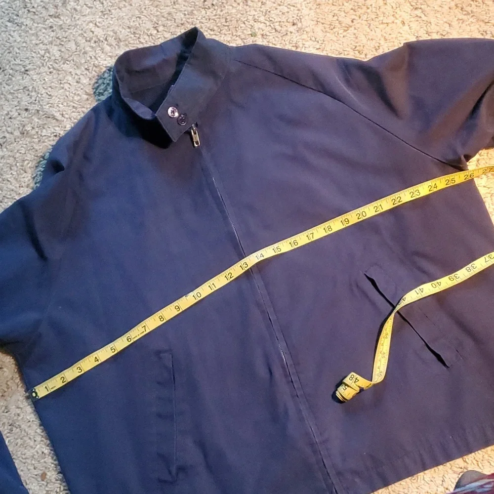 Vintage blue mens L/XL lightweight windbreaker rain bomber jacket